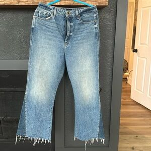 KHAITE Wide Leg fringe jeans
